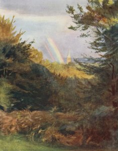 The New Forest: Lyndhurst Church z Emery Down (barevné lito) od Walter Frederick Roofe Tyndale