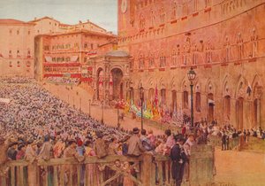 Palio ze Sieny, c1900 1913 od Walter Frederick Roofe Tyndale