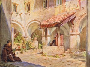 Horní křížová chodba v San Francesco, Ragusa (barevná litografie) od Walter Frederick Roofe Tyndale