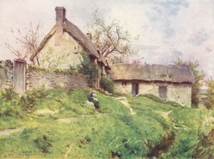 Wessex: Skupina chalup v Sutton Poyntz u Weymouthu (barevná litografie) od Walter Frederick Roofe Tyndale