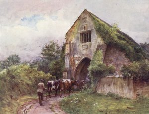 Wessex: Vstupní brána, Cleeve Abbey (barevná litografie) od Walter Frederick Roofe Tyndale