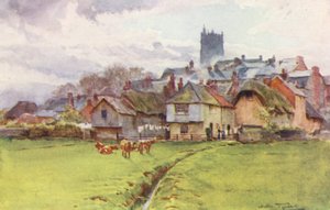 Wessex: Fordington, Dorchester (barevná litografie) od Walter Frederick Roofe Tyndale
