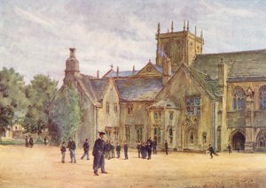 Wessex: Sherborne College (barevná litografie) od Walter Frederick Roofe Tyndale