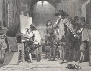 Sebastian Gomez objeven jeho mistrem Murillo, v práci, z Illustrated L..., 29. dubna 1848. od Walter George Mason