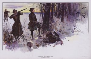 Woman Fair and Turkeys Wild: lov divokých krocanů (barva litho)