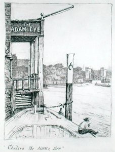 Chelsea, Adam a Eva (inkoust na papíře) od Walter Greaves