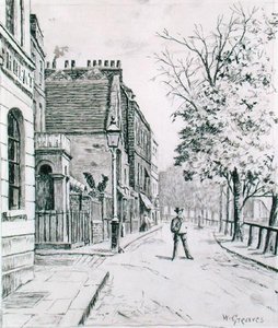 Eight Bells a Cheyne Walk, Chelsea (inkoust na papíře) od Walter Greaves