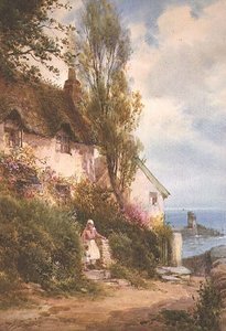 Chata u moře (akvarel) od Walter Henry Sweet