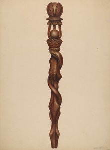 Řezbářství dřevorubce žezla, c. 1938.