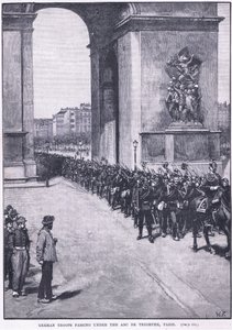 Německá vojska procházející pod Vítězným obloukem 1871 našeho letopočtu od Walter Paget