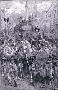 Provolání starého uchazeče jako krále Jakuba VIII na Edinburgh Cross od Walter Paget