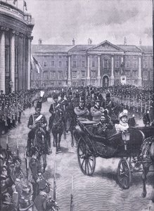 Návštěva vévody a vévodkyně z Yorku v Dublinu, ilustrace z Cassells History of England, 1900s od Walter Paget
