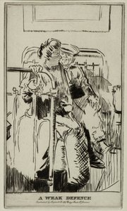 Slabá obrana, kolem roku 1911 (lept) od Walter Richard Sickert