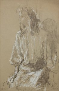 Malá Ráchel, asi 1906 (Černobílá křída na šedém papíře ) od Walter Richard Sickert