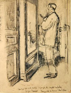 The New Tie, c.1922 (pero, inkoust a pero na papíře) od Walter Richard Sickert
