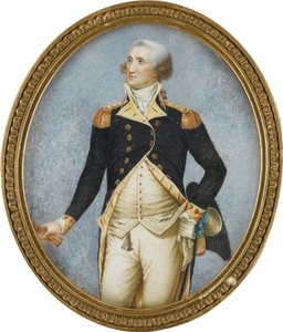 Portrét George Washingtona (1732-1799), Robertson, Walter (1750-1801). Akvarel, kvaš na rohu od Walter Robertson