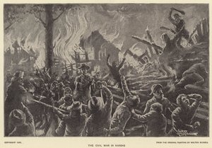 Občanská válka v Kansasu (litho) od Walter Russell