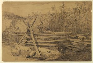 Farmářská scéna od Walter Shirlaw