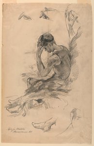 Studie pro ilustraci od Walter Shirlaw