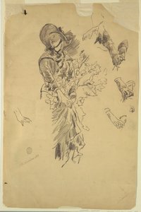 Studie postavy pro "V horách" od Walter Shirlaw