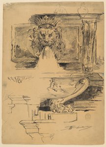 Studie fontány, Itálie od Walter Shirlaw