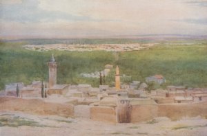 Damašek ze Salahiyeh: Západ slunce nad městem od Walter Spencer Stanhope Tyrwhitt