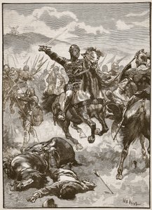 Černý princ v bitvě u Crecy, ilustrace z 