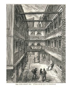 The Four Swans Inn krátce před demolicí, 1878