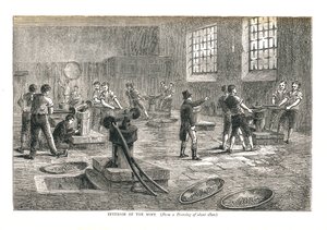Interiér mincovny z kresby asi 1800, 1878