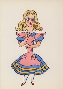 Čísla z dětských knih: Alenka v říši divů (barevná litografie)