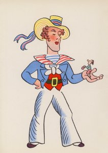 Čísla z dětských knih: Gulliver (barevná litografie) od Walter Trier