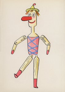 Čísla z dětských knih: Pinocchio (barevná litografie) od Walter Trier