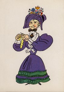Jeden z Bláznivých lidí Waltera Triera (barevná litografie) od Walter Trier