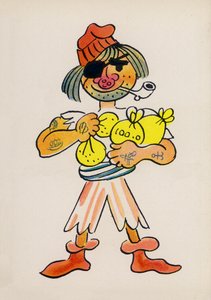 Jeden z Bláznivých lidí Waltera Triera (barevná litografie) od Walter Trier