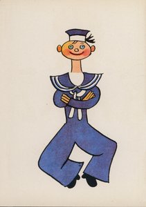 Jeden z Bláznivých lidí Waltera Triera (barevná litografie) od Walter Trier
