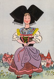 Bláznivé kostýmy Waltera Triera: Alsasko, Francie (barevná litografie) od Walter Trier
