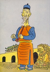 Bláznivé kostýmy Waltera Triera: Čína (barevná litografie) od Walter Trier
