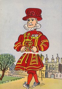 Bláznivé kostýmy Waltera Triera: Anglie, Beefeater (barevná litografie)