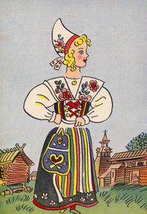Bláznivé kostýmy Waltera Triera: Švédsko (barevná litografie) od Walter Trier
