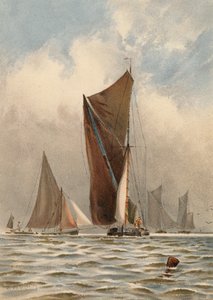 Bárky na Temži (barevná litografie) od Walter William May