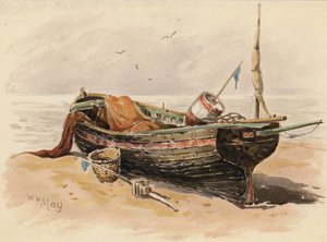 Francouzský rybářský člun (barevná litografie) od Walter William May