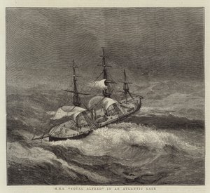 HMS Royal Alfred v atlantické vichřici od Walter William May
