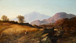 Doba sklizně u řeky Lleder, Severní Wales, 1874
