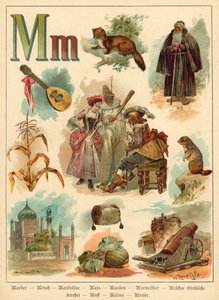 písmeno M (chromolitho)