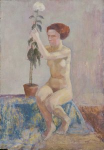 Akt s květináčem