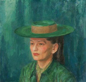 Grete Gamerith mit grünem Hut od Walther Gamerith