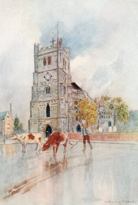 Waltham Abbey (barevná litografie) od Warwick (after) Goble