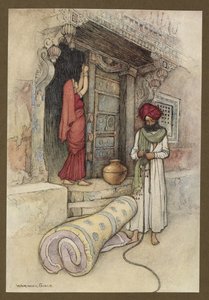 Deska 9: "Pak se vydali na cestu", z Lidových příběhů Bengálska... S 32 barevnými ilustracemi od Warwicka Goblea. (luxusní edice)