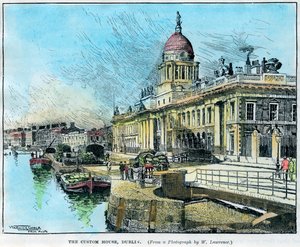 Celnice, Dublin, Irsko, c1890. od Warwick Goble