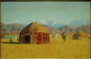 Kyrgyzská jurta (na řece Tschu)